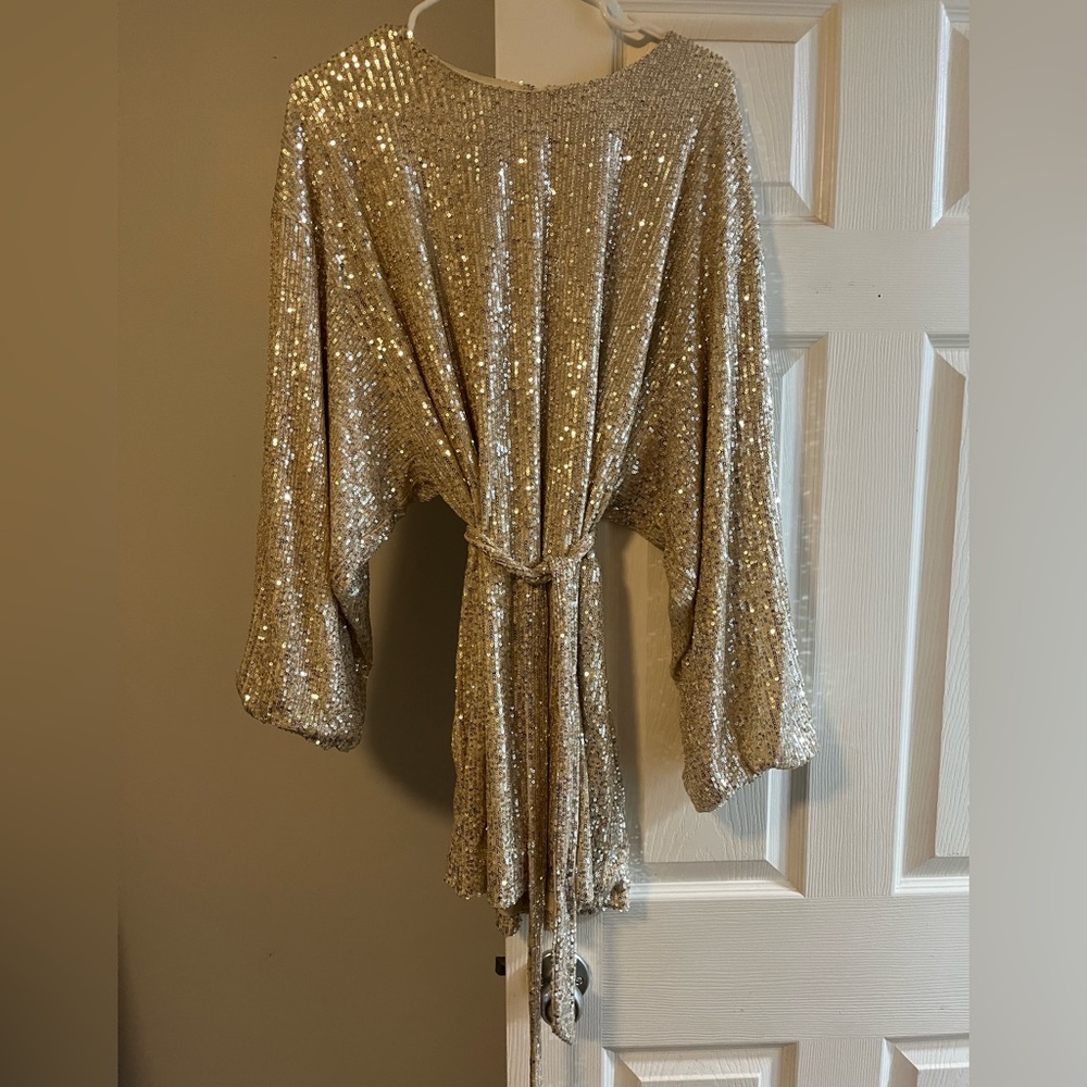 Gold sequin dress
